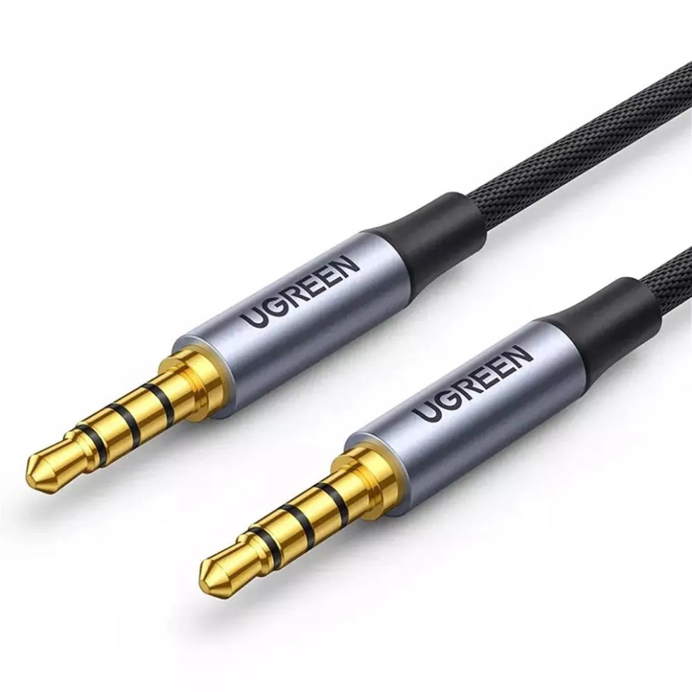 Аудіокабель UGREEN 3.5mm 4-Pole M/M Audio Cable Alu Case 2m (UGR-20782)