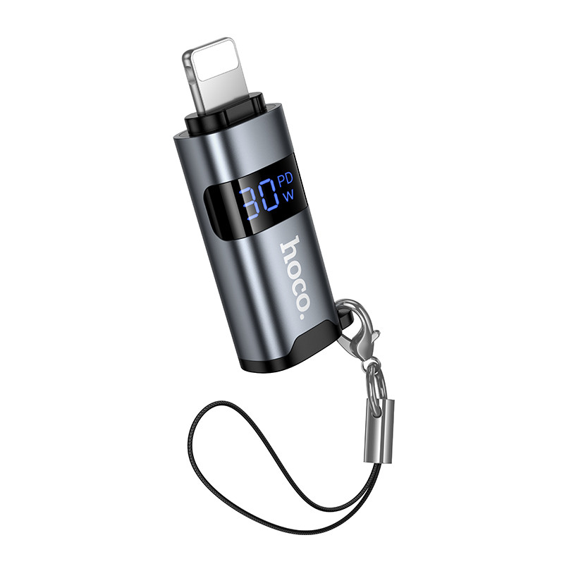 Перехідник HOCO UA36B C male to USB female OTG transparent adapter Black (6942007672566)