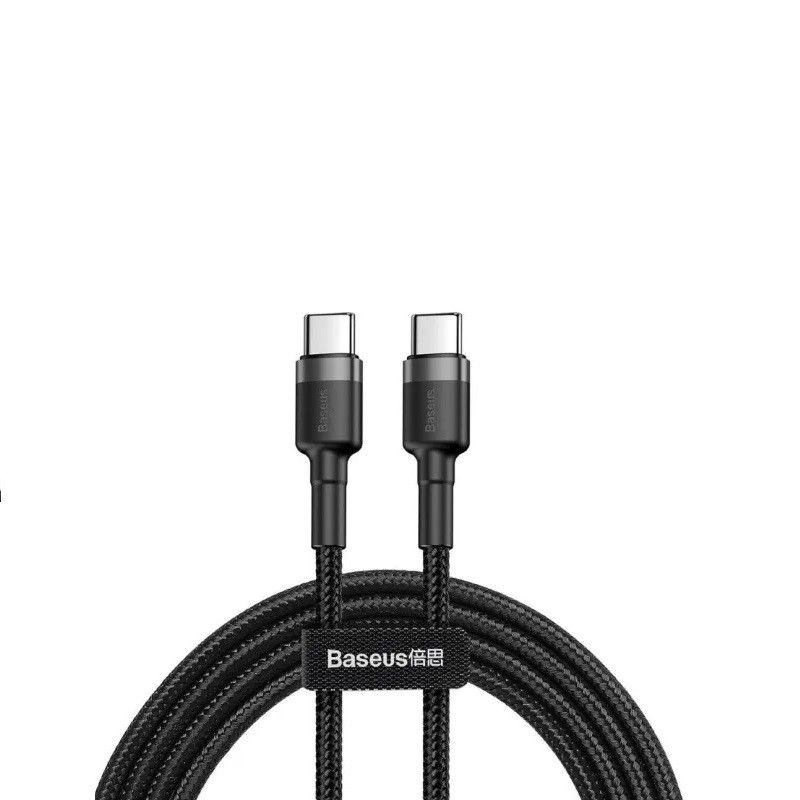 Кабель Baseus (підтримка PD2.0 100W) з Type-C на Type-C (20V 5A) 2 метри (Gray+Black)