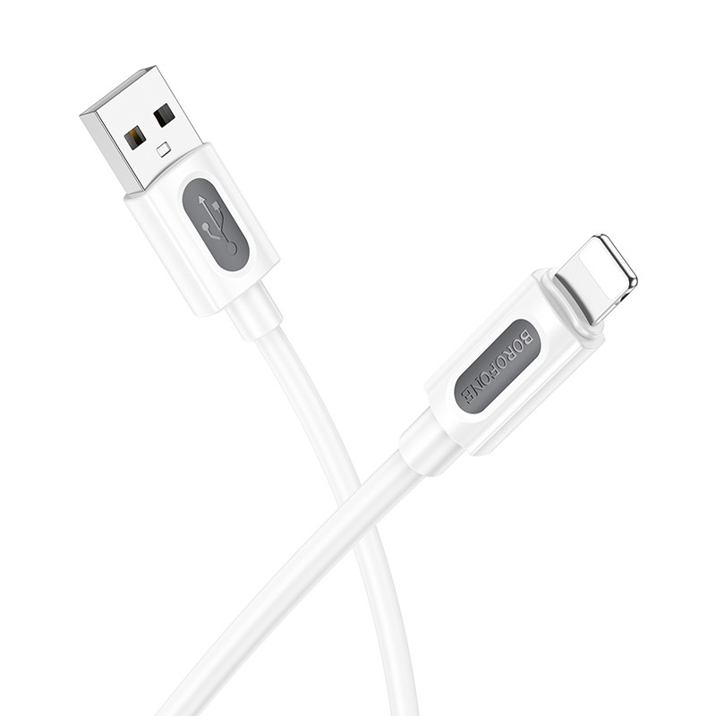 Кабель BOROFONE BX114 Structure silicone charging data cable iP White (6941991116858)