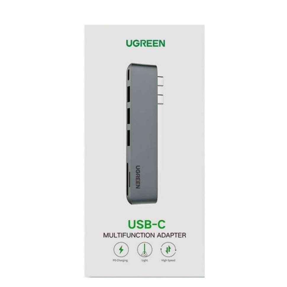 USB-Хаб UGREEN CM251 Dual USB-C To HDMI+3*USB 3.0 A+Type C Female Converter (UGR-60559)