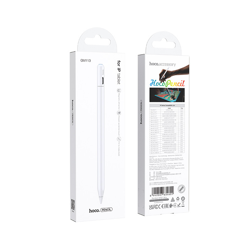 Стилус HOCO GM113 Active capacitive pen pad dedicated White (6942007634601)