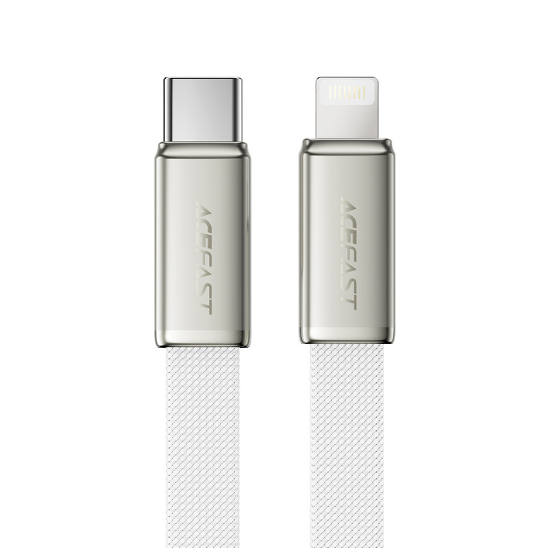 Кабель ACEFAST C24-01, USB to iP, 30W, 1.2m, Braided wire, Zinc alloy + TPE connectors, White (6974316286240)