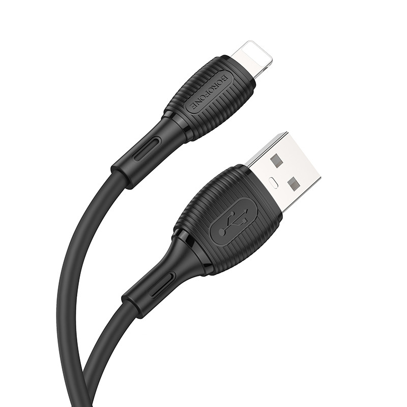 Кабель BOROFONE BX86 Advantage silicone charging data cable for iP Black (6974443388787)