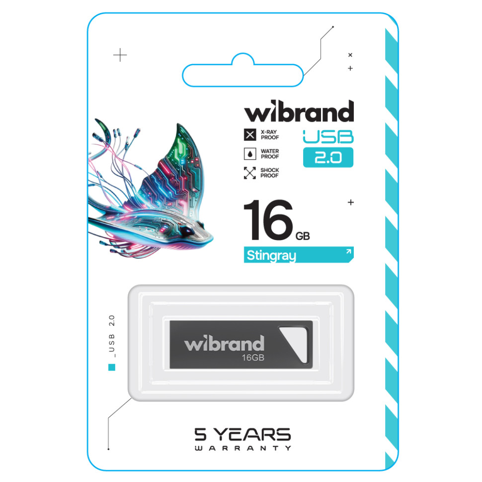 Флеш-накопичувач Wibrand USB 2.0 Stingray 16Gb Grey (WI2.0/ST16U5G)