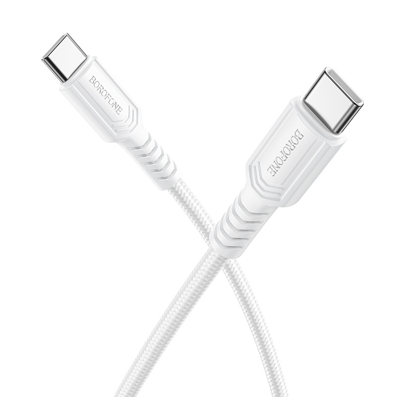 Кабель BOROFONE BX116 Certain 60W charging data cable C to C White (6941991119842)
