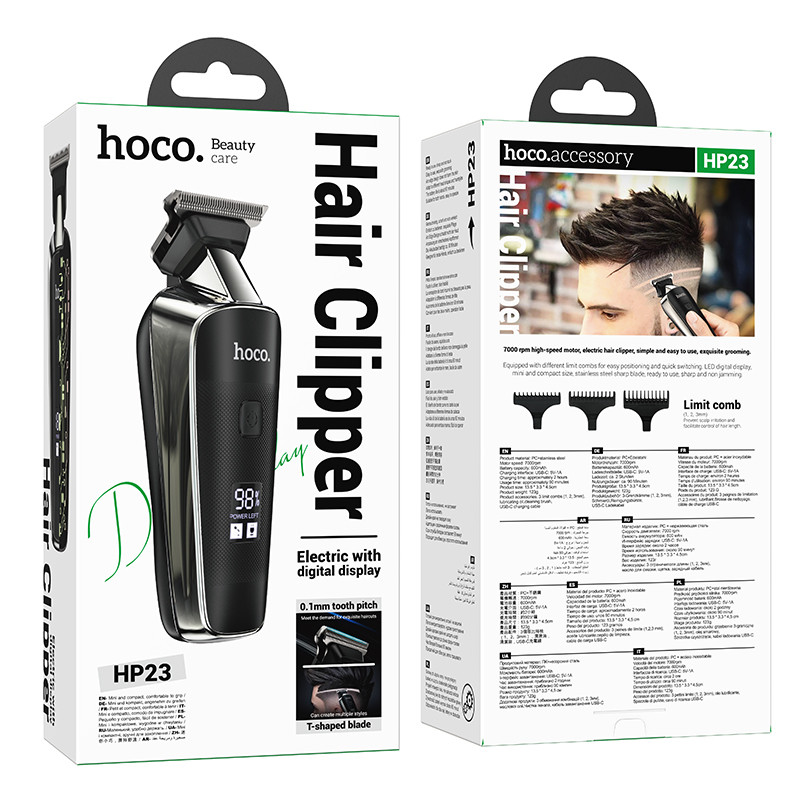 Машинка для стрижки HOCO HP23 Diamond engraving electric hair clipper Black (6942007623773)