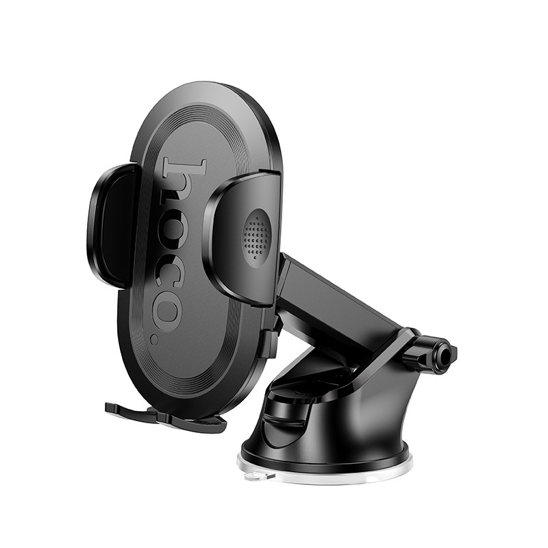 Автотримач для телефона HOCO H54 Brusco ultra-thin push-type car holder(center console) Black (6942007630559)