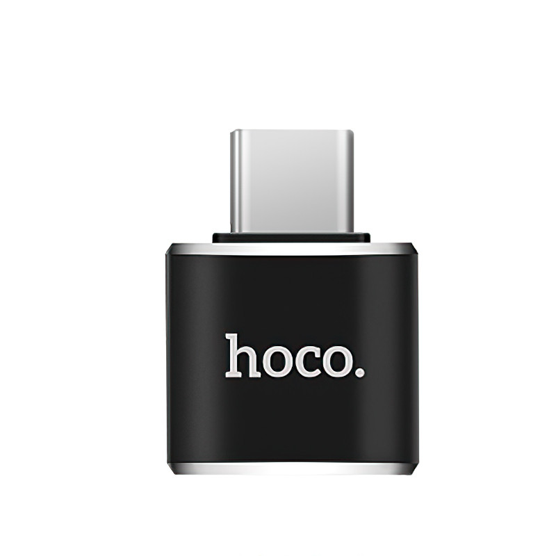 Перехідник HOCO UA36B C male to USB female OTG transparent adapter Black (6957531064121)