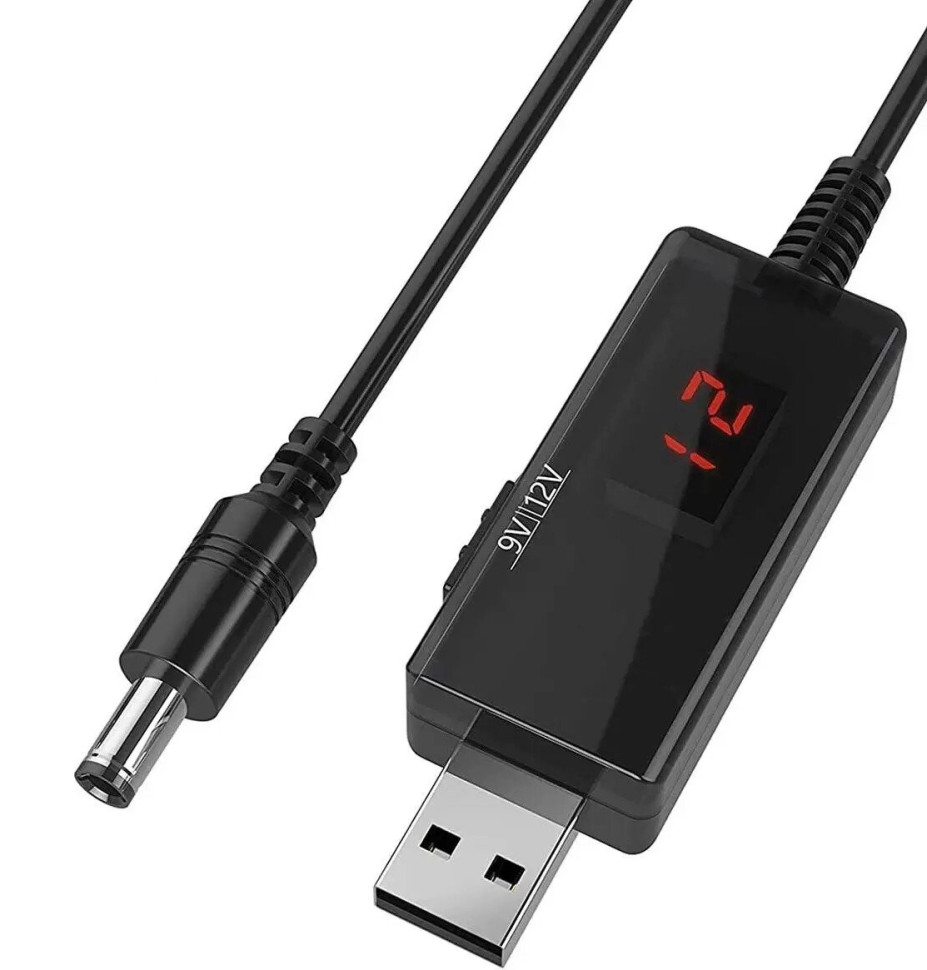 Кабель живлення для роутера USB-DC 5v to 9v/12v (1m) (USBDC59512)