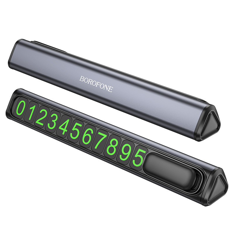 Паркувальна карта BOROFONE FC3 Ronny can hidden parking sign Black Metal Gray (6941991118760)