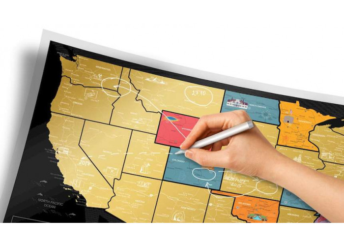 1DEA.me Скретч карта світу Travel Map USA Black (13028)