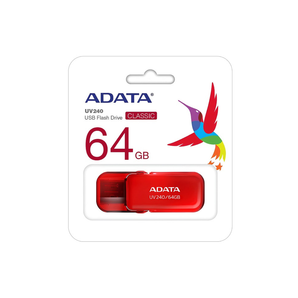 Флеш-накопичувач ADATA USB 2.0 AUV 240 64Gb Red (AUV240-64G-RRD)