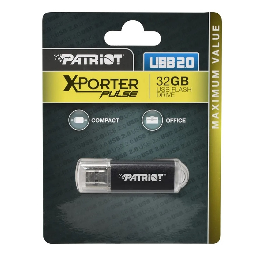 Флеш-накопичувач Patriot USB 2.0 Xporter Pulse 32GB Metal/Black (PSF32GXPPBUSB)
