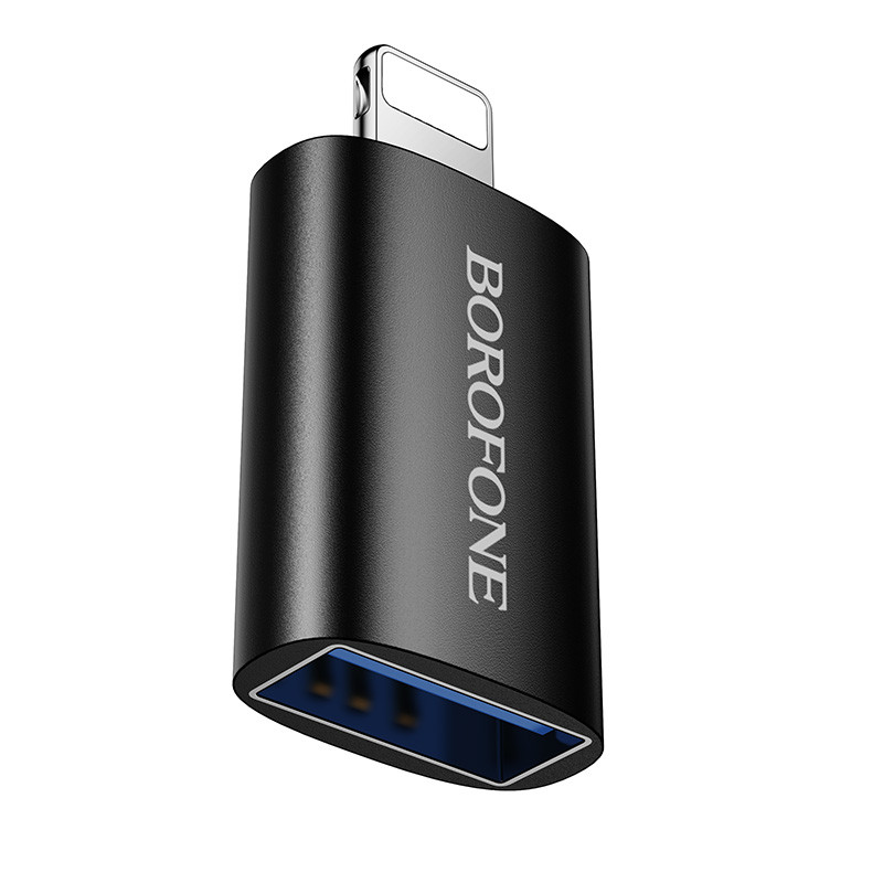 Адаптер BOROFONE BV26 iP male to USB female USB2.0 adapter Black (6941991123979)