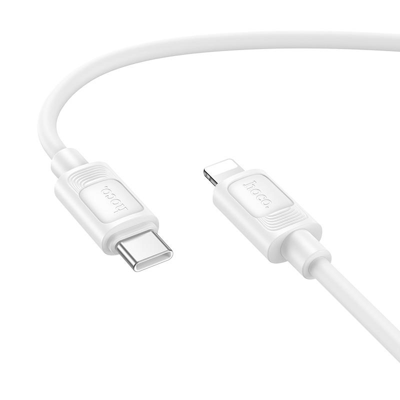 Кабель HOCO X122 Benefit PD27W silicone charging data cable iP White (6942007662178)