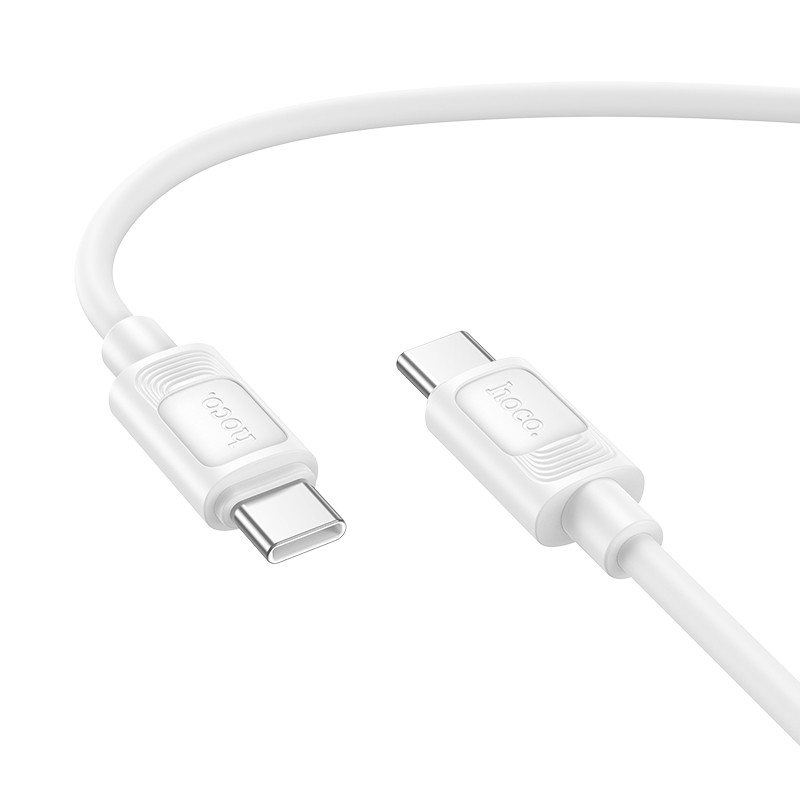 Кабель HOCO X122 Benefit 60W silicone charging data cable C to C White (6942007662253)