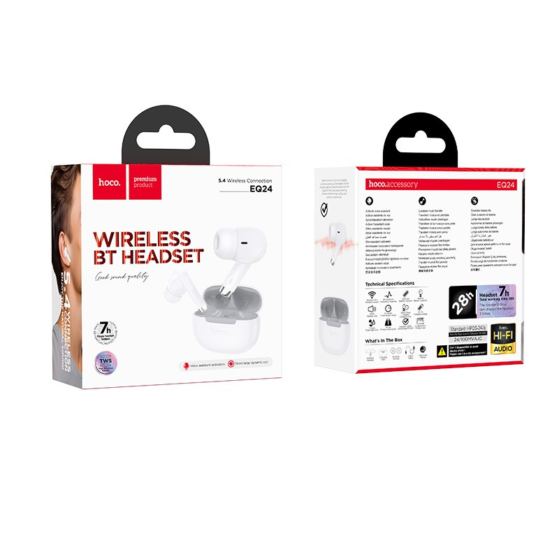 Бездротові навушники HOCO EQ24 Estrella wireless BT headset White Star (6942007647793)
