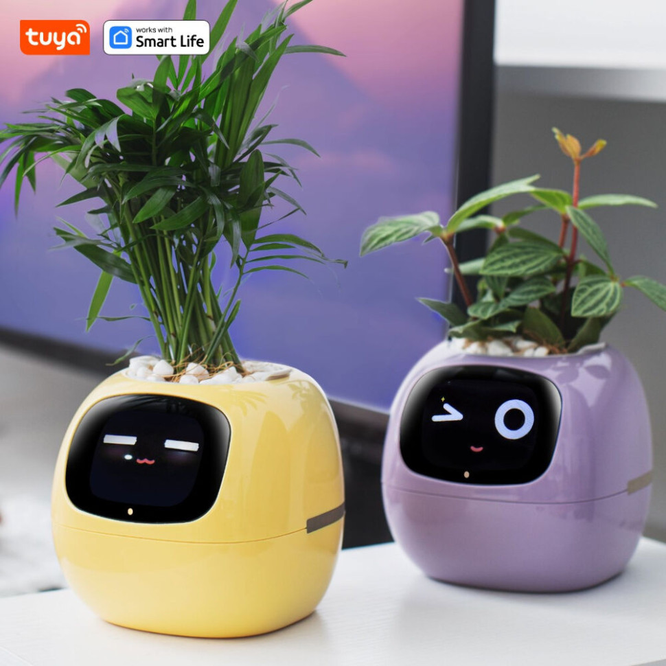 Інтерактивний розумний горщик для рослин Ivy Smart Planter Tuya AI, Purple (ISPTAPR)