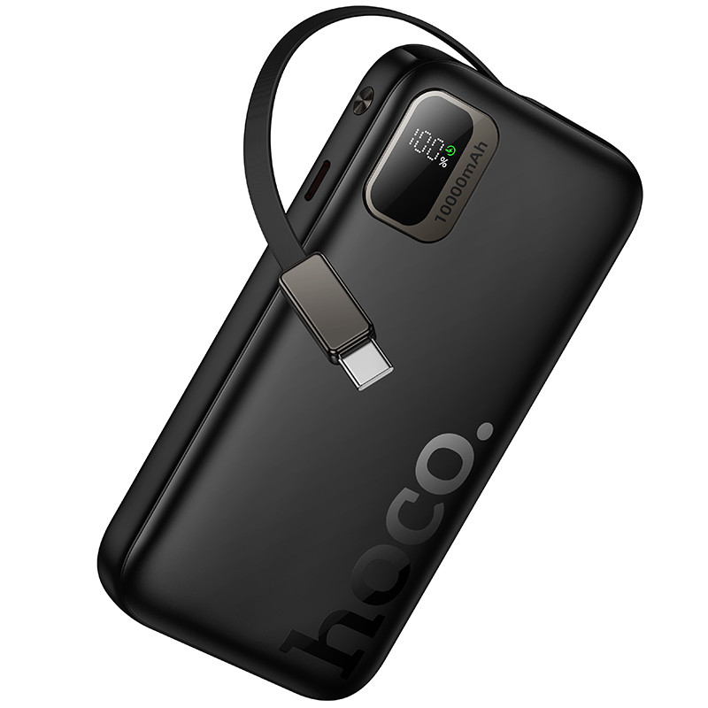 Зовнішній акумулятор HOCO Q51 Key PD20W power bank with telescopic cable(10000mAh) Black (6942007671514)