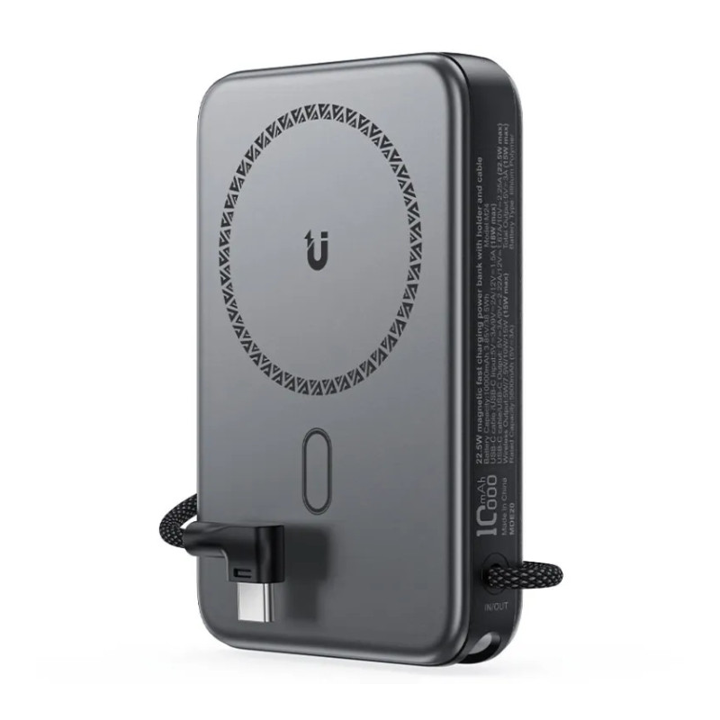 Зовнішній акумулятор ACEFAST M24-10000 22.5W magnetic fast charging power bank with holder and cable Metal Gray (6974316284871)
