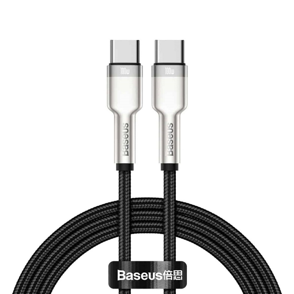 Кабель Baseus Cafule Series Metal Data Cable Type-C to Type-C 100W 2m Black (CATJK-D01)