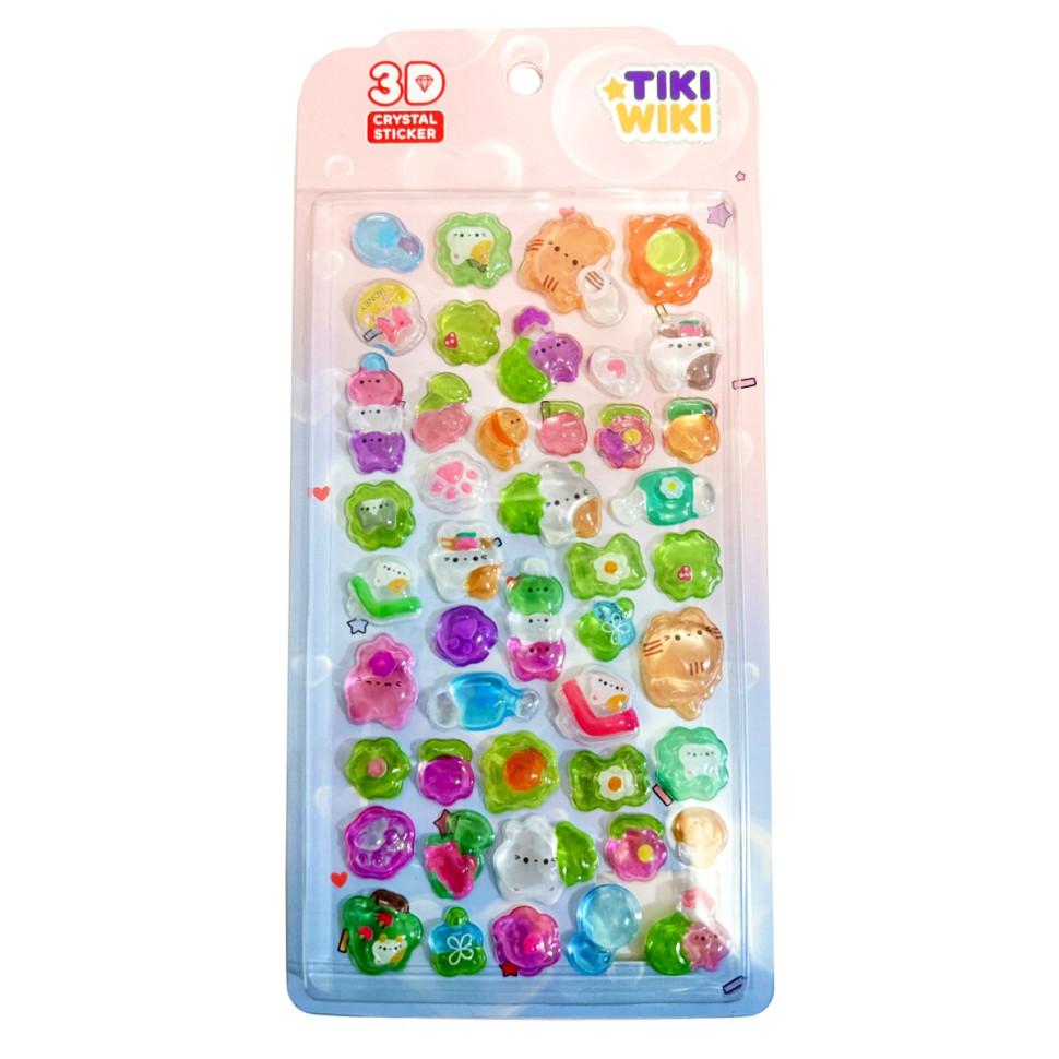 Набір 3D-наліпок TIKI WIKI серії "Crystal"  -  ТІКІ КОТИКИ В САДУ