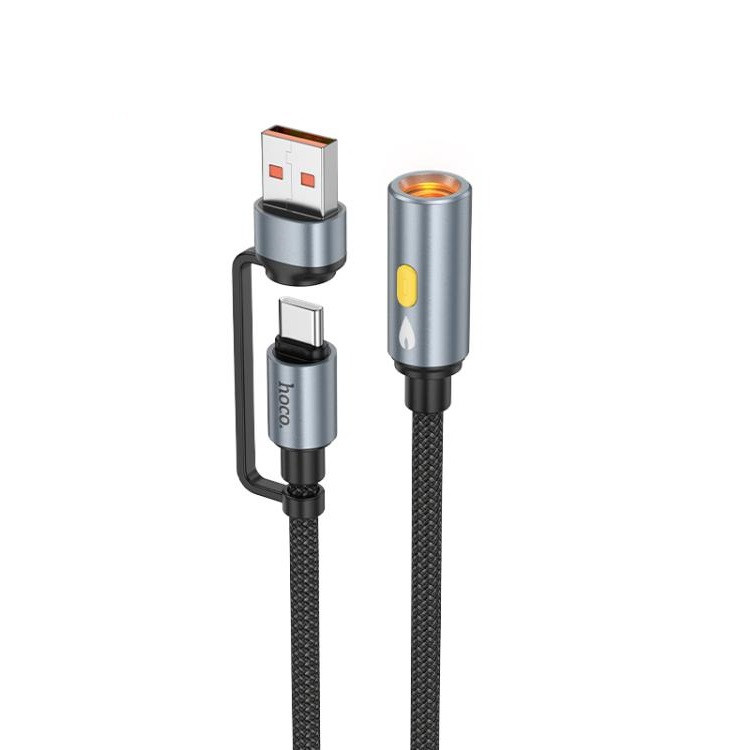 Кабель-прикурювач HOCO UA38B USB/Type-C to cigarette lighter adapter cable Black (6942007647731)