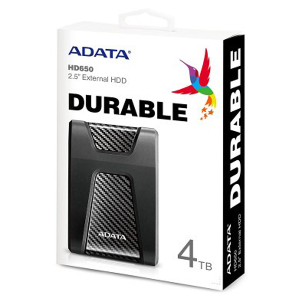 Зовнішній жорсткий диск PHD External 2.5'' ADATA USB 3.0 DashDrive Durable HD650 4TB Black (AHD650-4TU31-CBK)