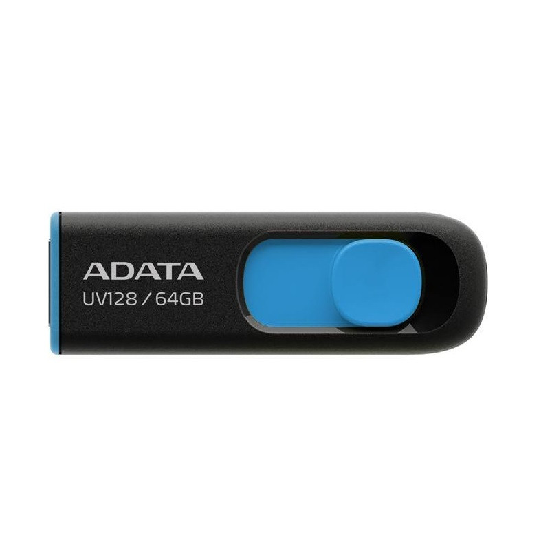 Флеш-накопичувач ADATA USB 3.2 UV 128 64Gb Black/Blue (AUV128-64G-RBE)