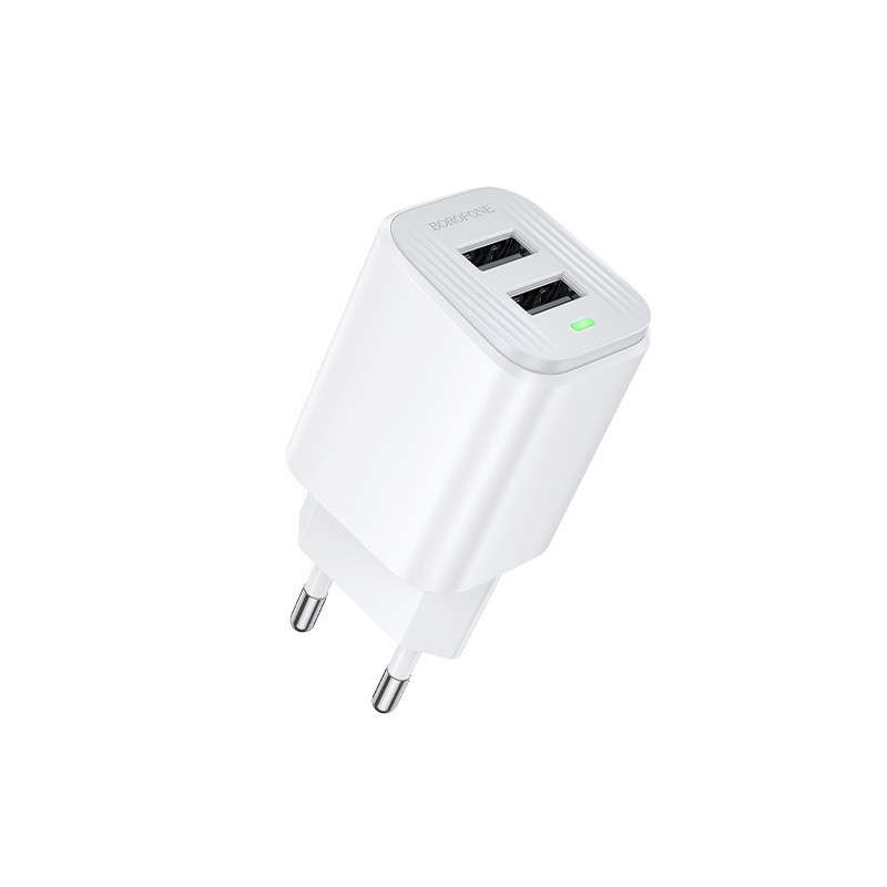 Мережевий зарядний пристрій BOROFONE BAS81A Star dual-port charger (EU) White (6941991126635)
