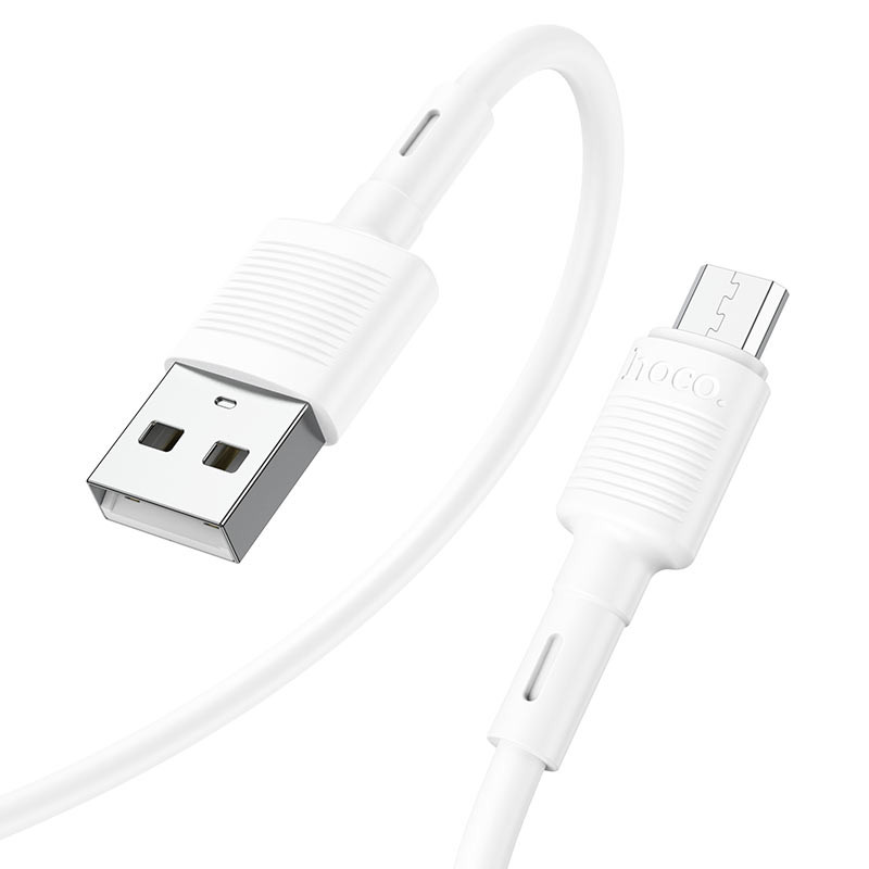Кабель HOCO X83 USB to Micro 2.4A, 1m, PVC, PVC connectors, White (6931474770899)