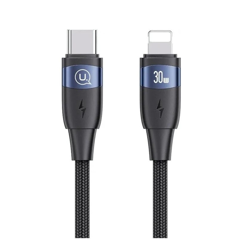 Кабель Usams US-SJ634 U85 Type-C To Lightning PD 30W Aluminum Alloy Fast Charging & Data Cable 1.2m black (SJ634USB01)