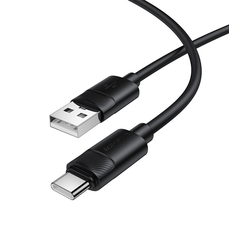 Кабель BOROFONE BX123 Leya silicone charging data cable Type-C Black (6941991124211)
