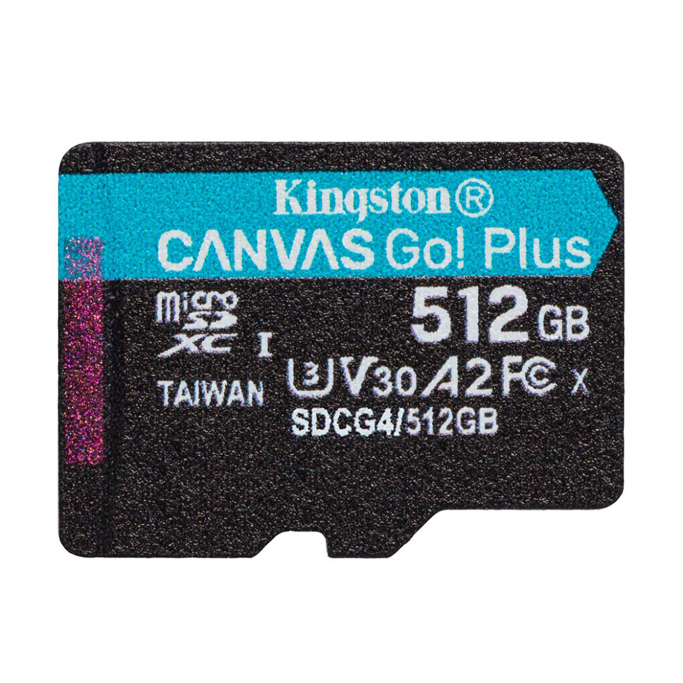 Карта пам'яті microSDXC (UHS-1 U3) Kingston Canvas Go! Plus 512Gb class 10 A2 V30 (R200MB/s, W-160MB/s) (SDCG4/512GBSP)