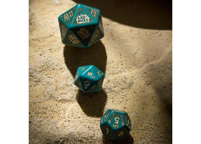 Набір кубиків RuneQuest Turquoise & gold Expansion Dice (3 шт.) (SRQE97)