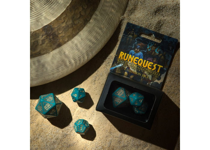 Набір кубиків RuneQuest Turquoise & gold Expansion Dice (3 шт.) (SRQE97)