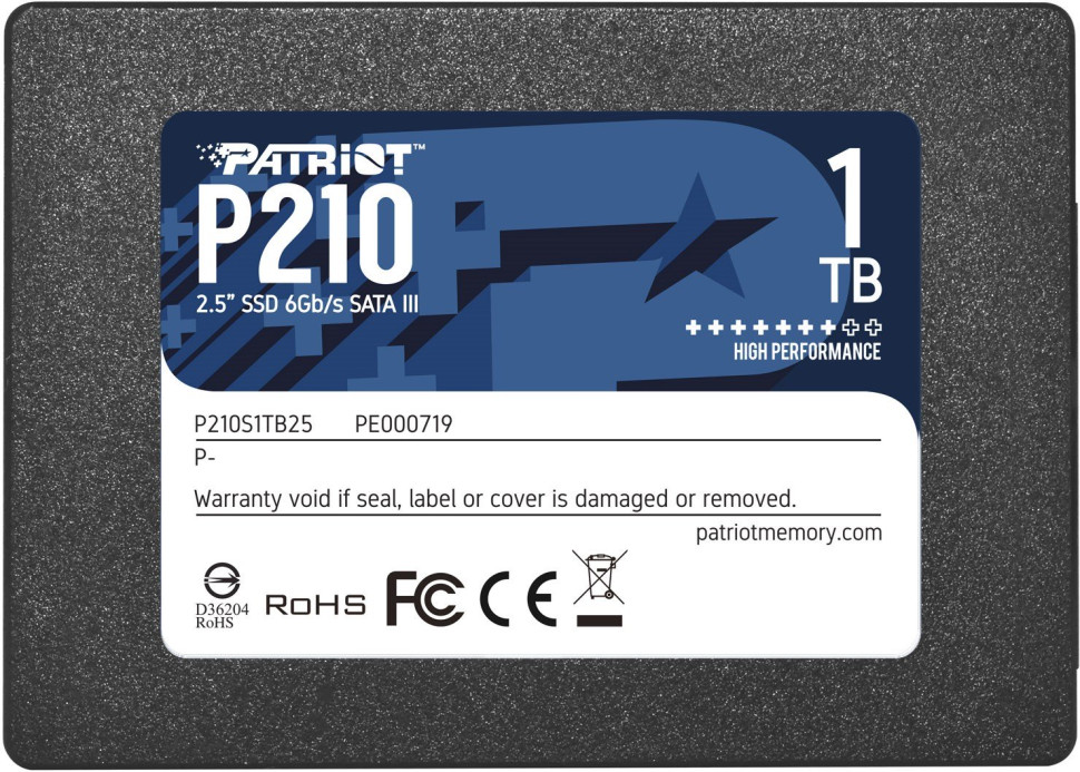 Накопичувач SSD Patriot P210 1TB 2.5" 7mm SATAIII 3D QLC (P210S1TB25)