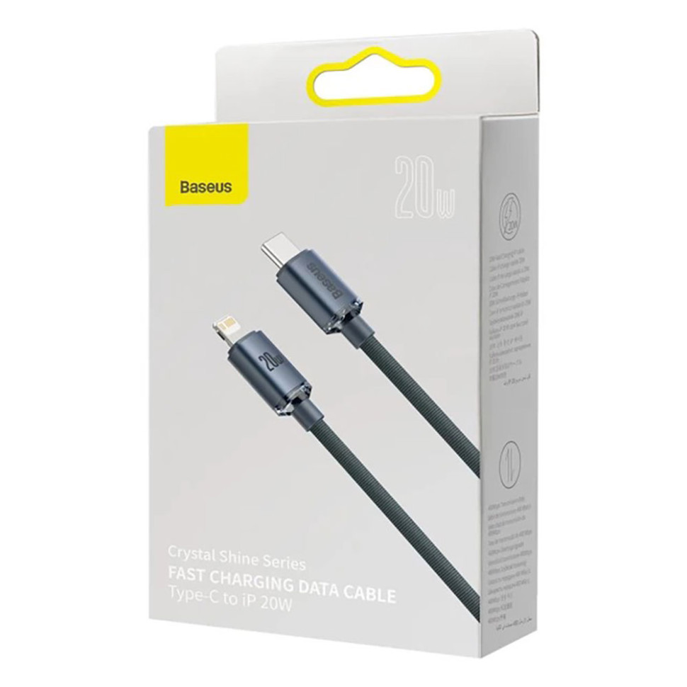 Кабель Baseus Crystal Shine Series Fast Charging Data Cable Type-C to iP 20W 1.2m Black (CAJY000201)