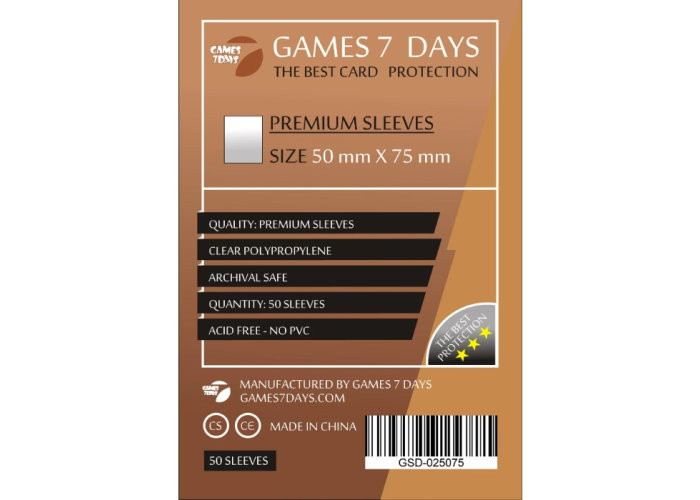 Аксесуар Games 7 Days Протектори для карт Games7Days (50 х 75 мм, Standard USA, 100 шт.) (PREMIUM) (GSD-025075)