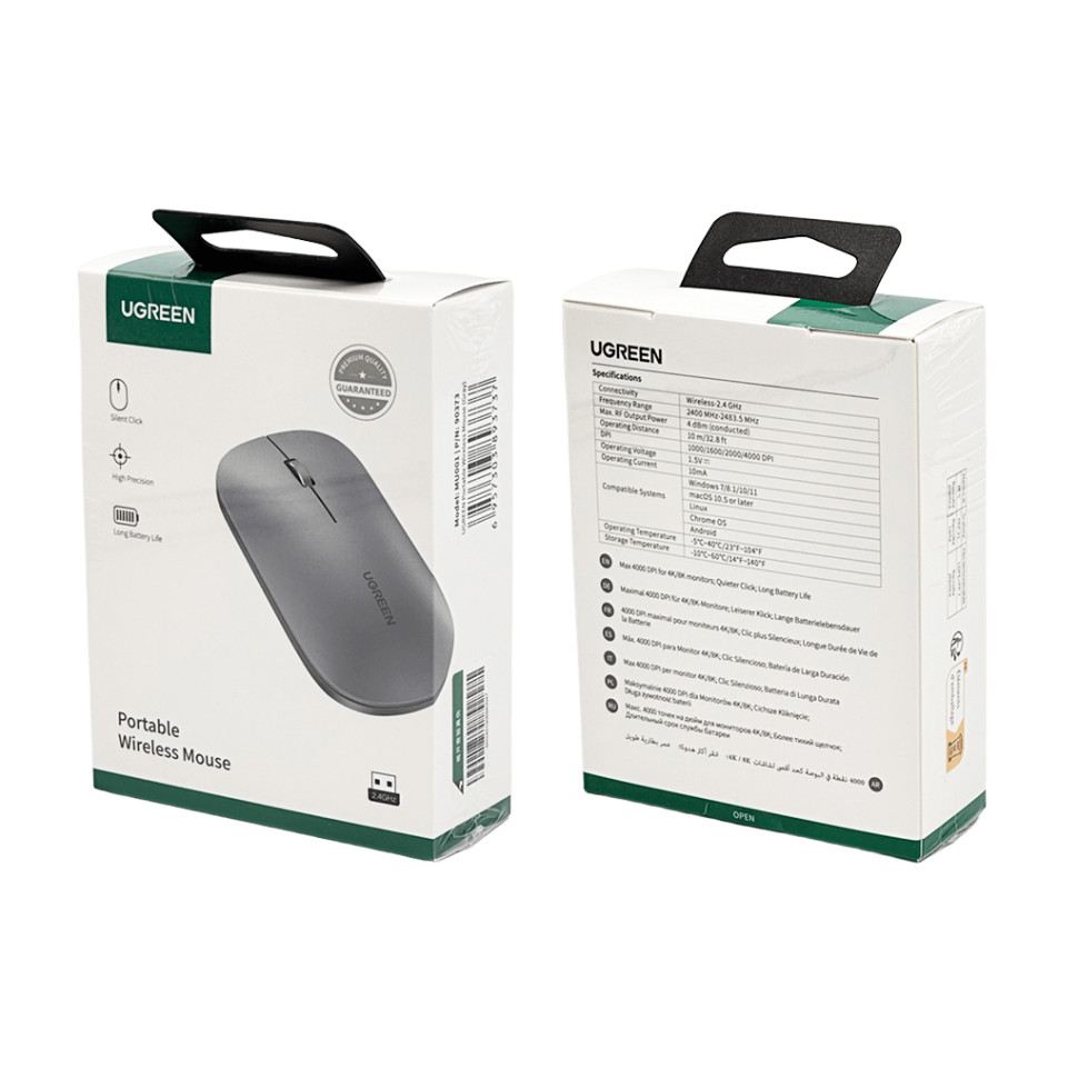 Маніпулятор миша UGREEN Portable Wireless Mouse (Gray) (UGR-90373)