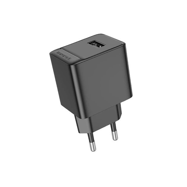 Мережевий зарядний пристрій BOROFONE BAS11A Erudite single port charger (EU) Black (6941991104596)