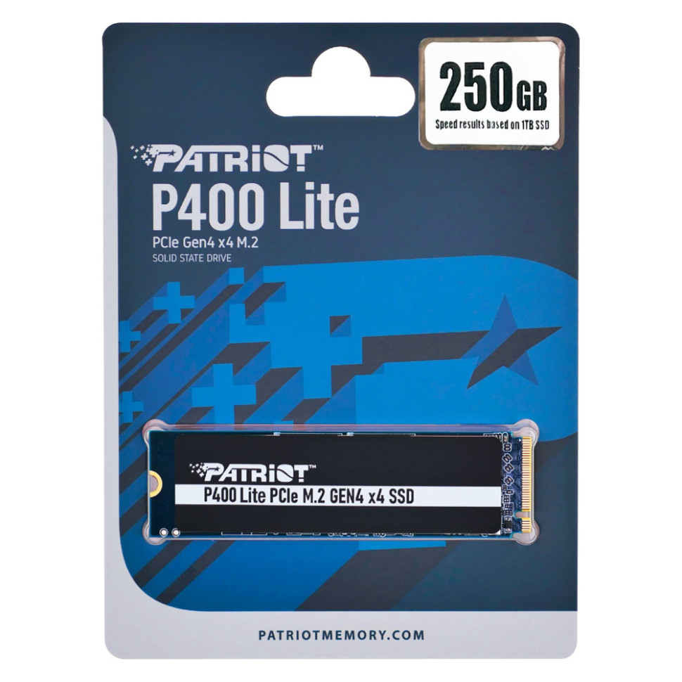 Накопичувач SSD M.2 Patriot P400 Lite 250GB NVMe 1.4 2280  Gen 4x4 (читання до 3500 МБ/с і запису до 2700 МБ/с)