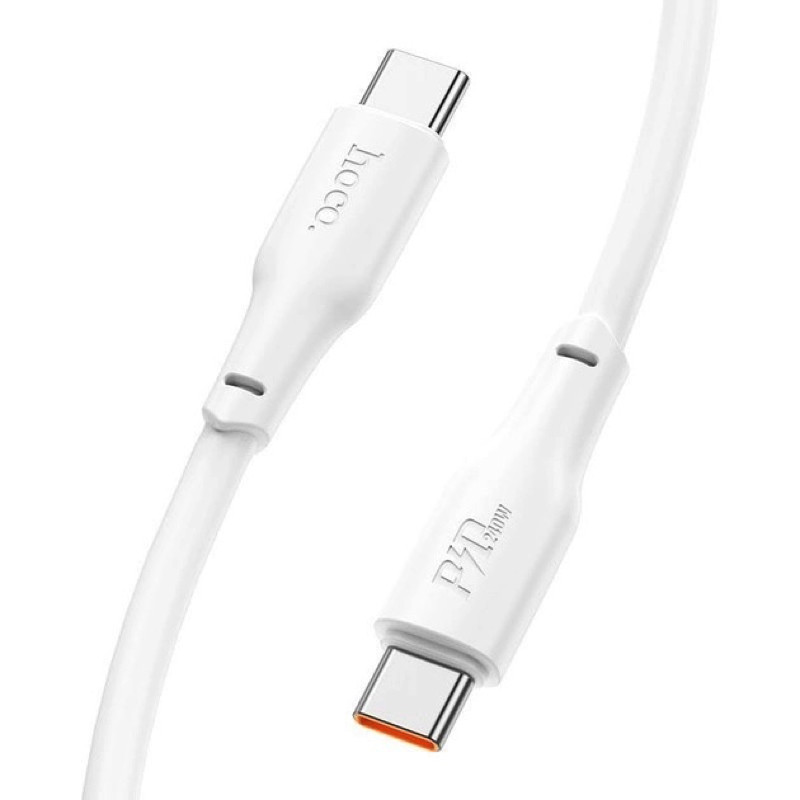 Кабель HOCO X93 Type-C to Type-C 100W, 2m, TPE, TPE connectors, White (6931474790729)