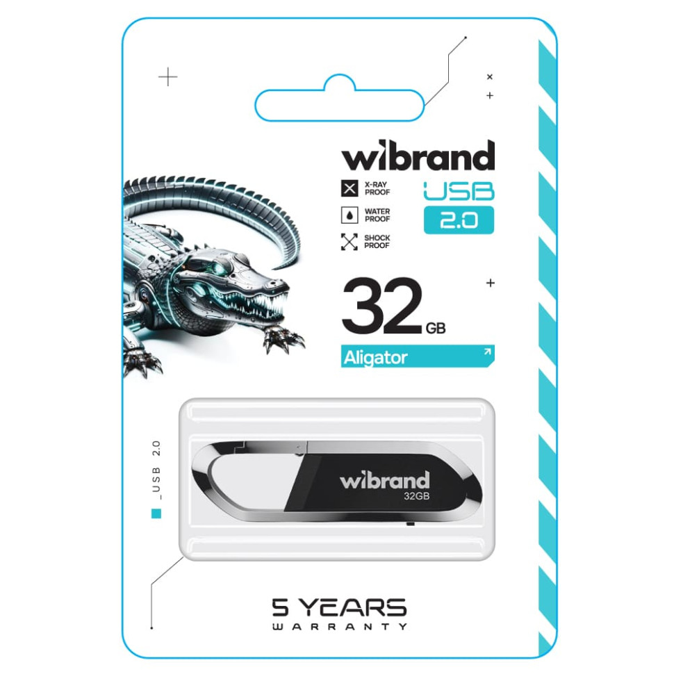 Флеш-накопичувач Wibrand USB 2.0 Aligator 32Gb Black (WI2.0/AL32U7B)