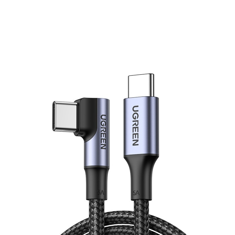Кабель UGREEN US334 USB-C to USB-C PD Fast Charging 90 Degree Cable 5A Max Black 2m (UGR-70645)