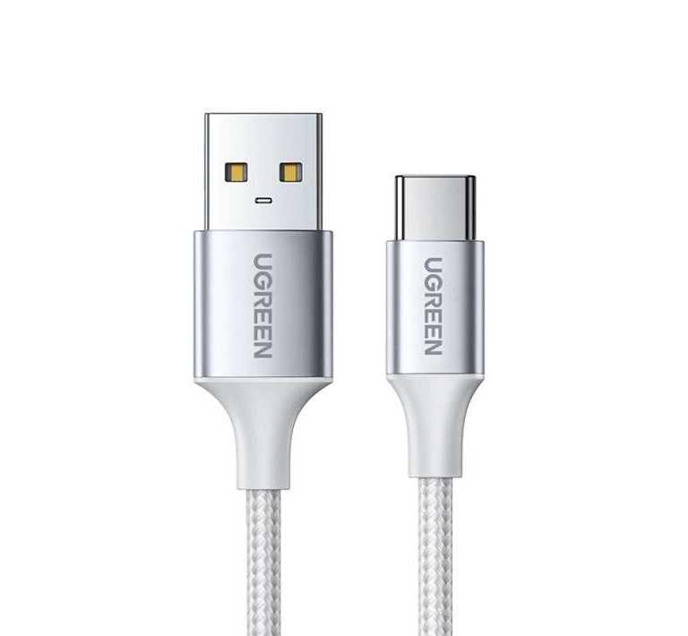 Кабель UGREEN US288 USB-A 2.0 to USB-C Cable Nickel Plating Aluminum Braid 1m (White) (UGR-60131)