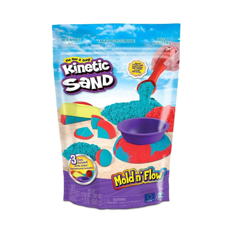 Набір піску для дитячої творчості - KINETIC SAND БАРВИСТИЙ ДУЕТ (2 кольори, 680 g, аксес.)