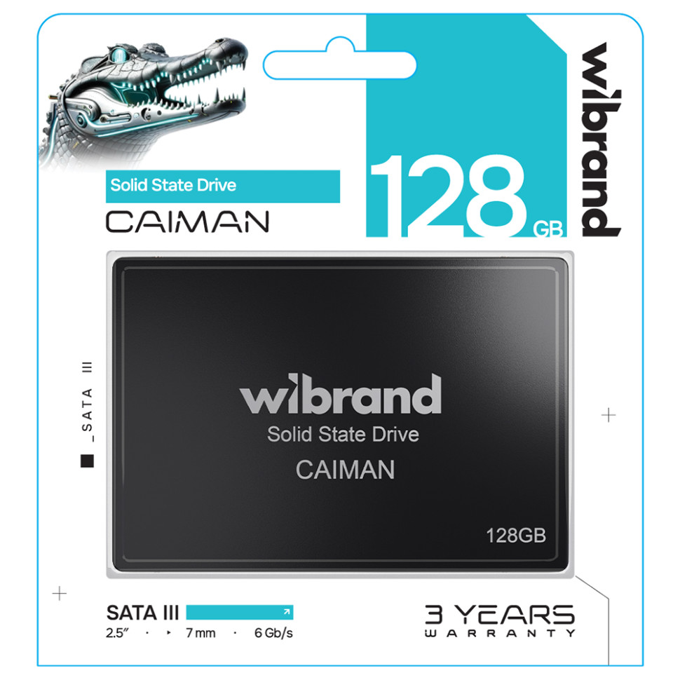 Накопичувач SSD Wibrand Caiman 128GB 2.5" 7mm SATAIII Standard (WI2.5SSD/CA128GBST)