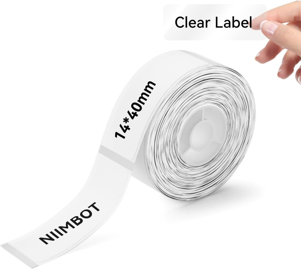 Етикетки Niimbot розмір 14×40 мм (Transparent прозорі, 160 шт.) для принтерів (D11/D110/D101/H1S)
